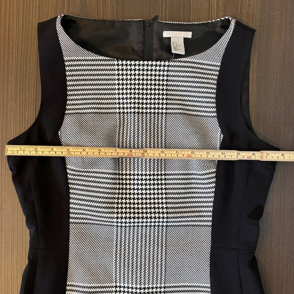 NWT H&M Sleeveless Midi Houndstooth-paneled Sheath Dress, Size 12 - Picture 10 of 15